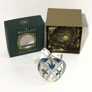 Waterford Lismore Blue Heart Ornament Holiday Heirloom 115854 Vintage Poland EUC
